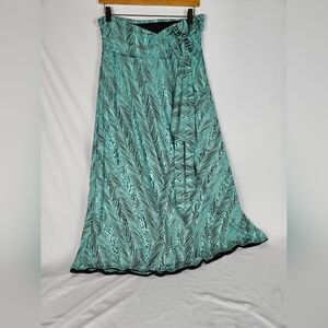 Betsey Johnson Green Wrap Maxi Skirt Resort Wear